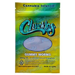 Chuckles ~ Gummy Worms ~ 400MG/600MG Empty Mylar Bag