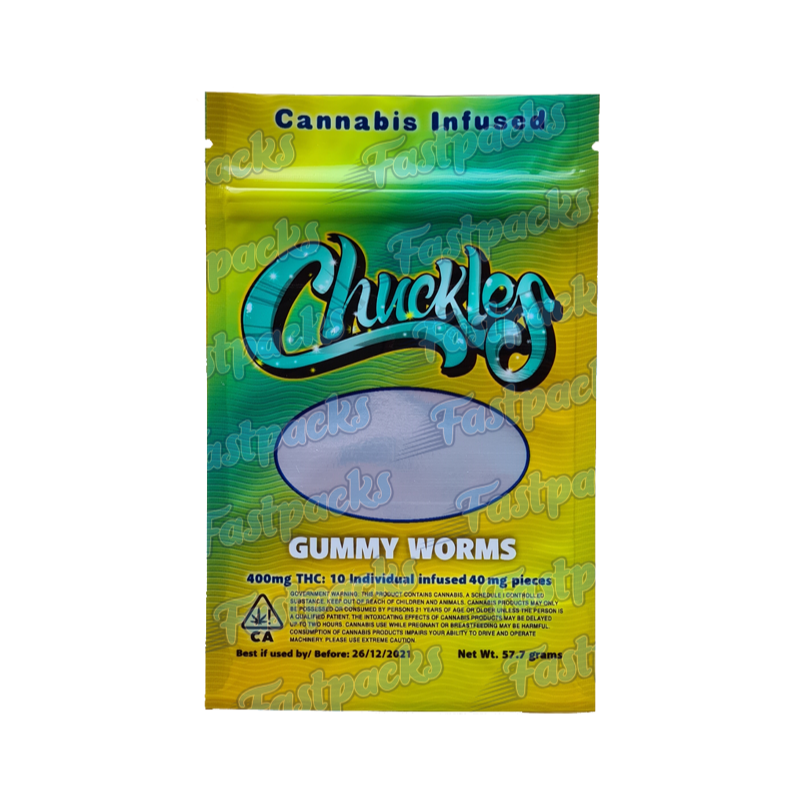 Chuckles ~ Gummy Worms ~ 400MG/600MG Empty Mylar Bag Chuckles ~ Gummy Worms ~ 400MG/600MG Empty Mylar Bag