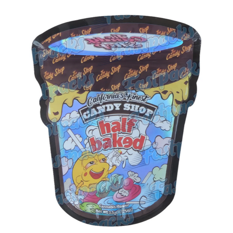 The Candy Shop ~ Half Baked ~ 3.5G Die-Cut Empty Mylar Bag The Candy Shop ~ Half Baked ~ 3.5G Die-Cut Empty Mylar Bag