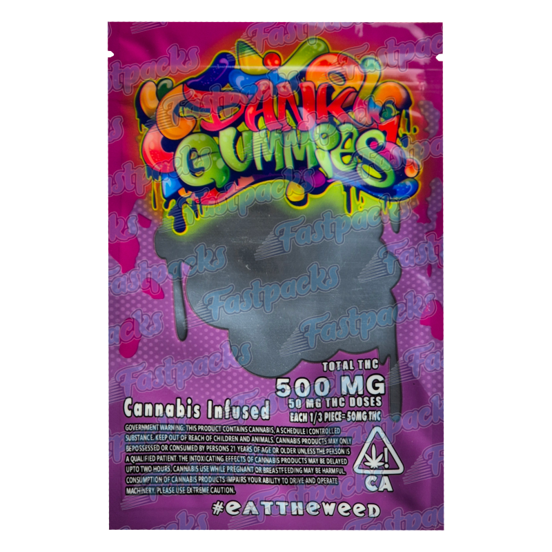 Dank Gummies ~ Purple ~ 500MG Empty Mylar Bag