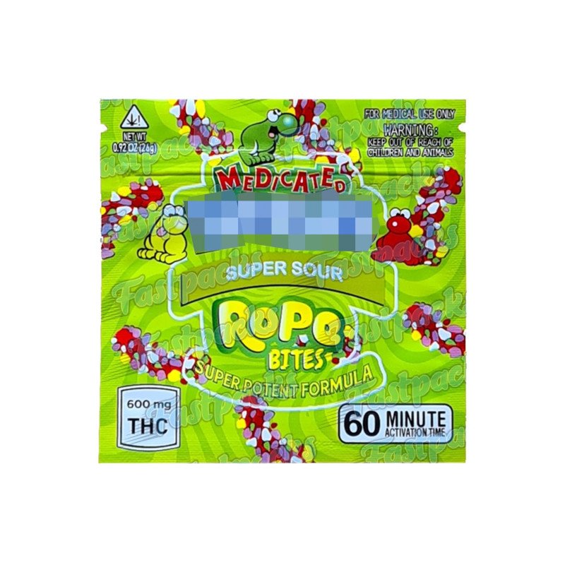 Rope Bites ~ Style 1 ~ 600MG Empty Mylar Bag