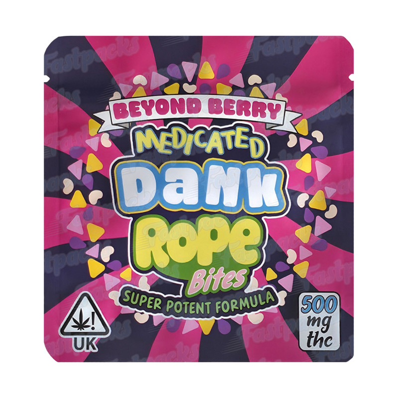 Medicated Dank Rope Bites ~ Beyond Berry ~ 500MG Empty Mylar Bag