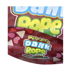 Medicated Dank Rope Bites ~ Burgundy ~ 500MG Empty Mylar Bag
