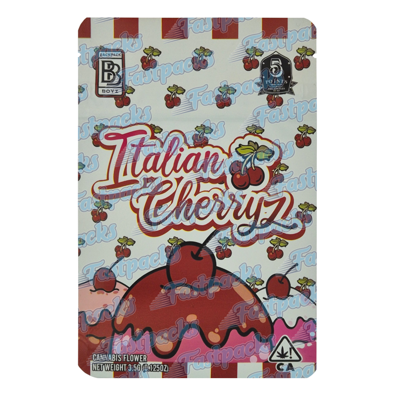 Backpack Boyz ~ Italian Cherryz ~ 3.5G Empty Mylar Bag Backpack Boyz ~ Italian Cherryz ~ 3.5G Empty Mylar Bag