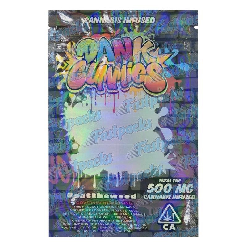 Dank Gummies ~ Black Graffiti ~ 500MG Empty Mylar Bag Dank Gummies ~ Black Graffiti ~ 500MG Empty Mylar Bag