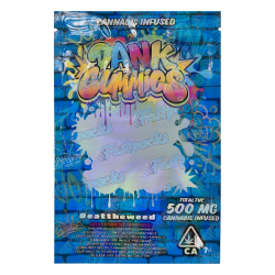 Dank Gummies ~ Blue Graffiti ~ 500MG Empty Mylar Bag