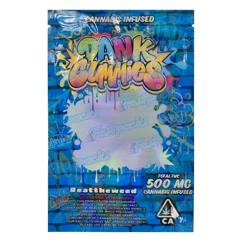 Dank Gummies ~ Blue Graffiti ~ 500MG Empty Mylar Bag Dank Gummies ~ Blue Graffiti ~ 500MG Empty Mylar Bag