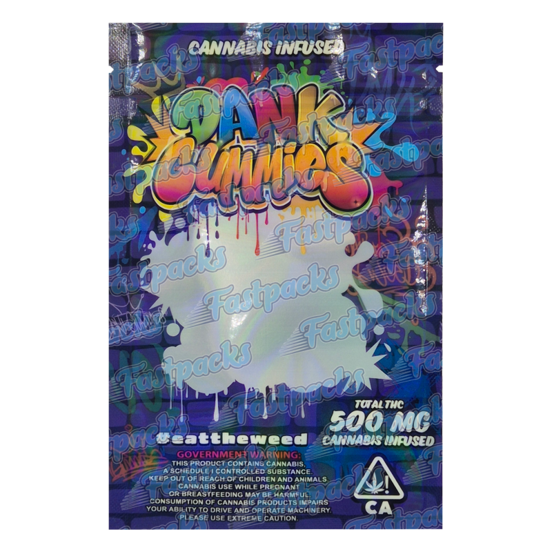 Dank Gummies ~ Deep Purple Graffiti ~ 500MG Empty Mylar Bag Dank Gummies ~ Deep Purple Graffiti ~ 500MG Empty Mylar Bag