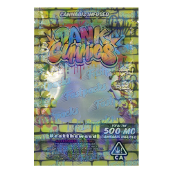 Dank Gummies ~ Yellow Graffiti ~ 500MG Empty Mylar Bag