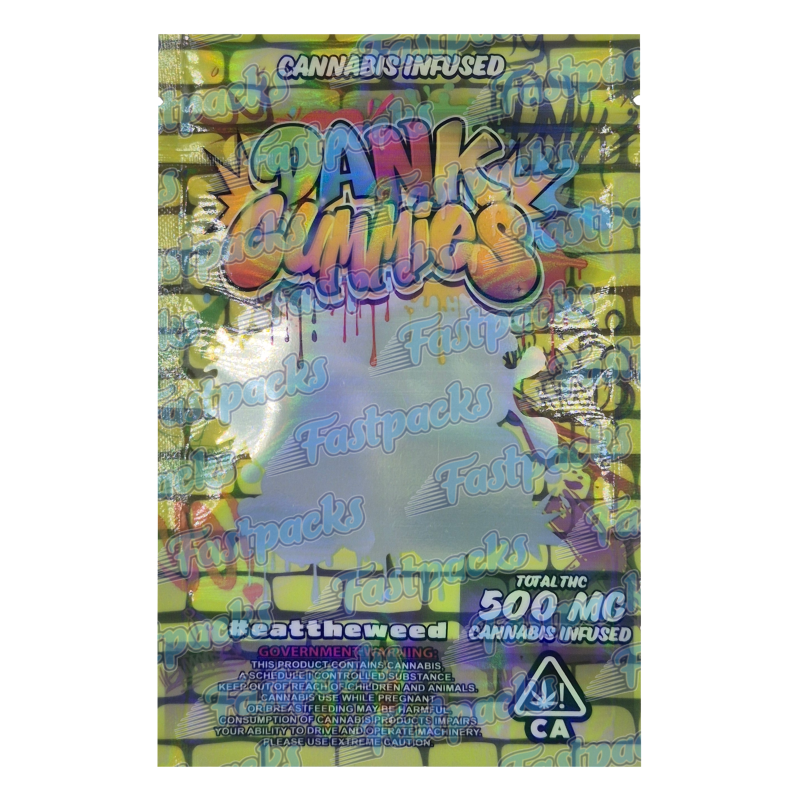Dank Gummies ~ Yellow Graffiti ~ 500MG Empty Mylar Bag Dank Gummies ~ Yellow Graffiti ~ 500MG Empty Mylar Bag
