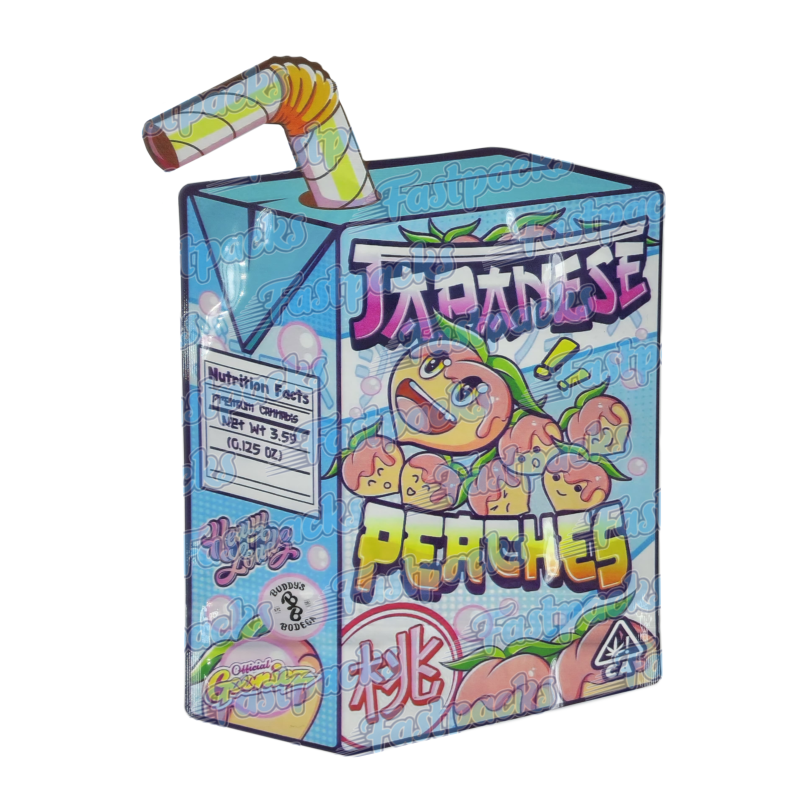 The Heavy Loads x Buddy's Bodega x Official Gooniez ~ Japanese Peaches ~ 3.5G Die Cut Empty Mylar Bag