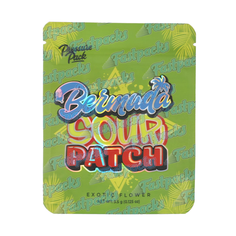 Pressure Pack ~ Bermuda Sour Patch ~ 3.5G Empty Mylar Bag Pressure Pack ~ Bermuda Sour Patch ~ 3.5G Empty Mylar Bag
