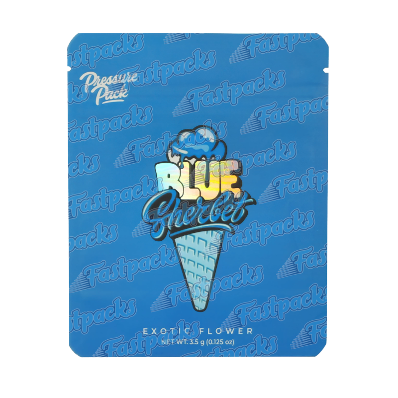 Pressure Pack ~ Blue Sherbet ~ 3.5G Empty Mylar Bag Pressure Pack ~ Blue Sherbet ~ 3.5G Empty Mylar Bag