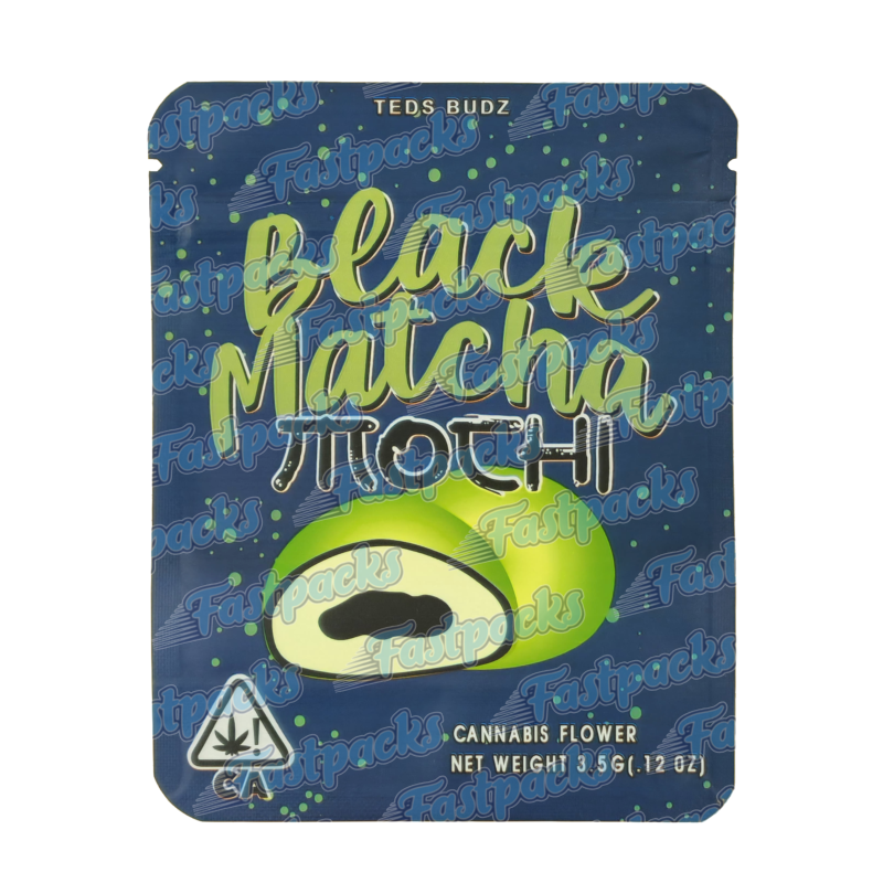 Teds Budz ~ Black Matcha Mochi ~ 3.5G Empty Mylar Bag Teds Budz ~ Black Matcha Mochi ~ 3.5G Empty Mylar Bag