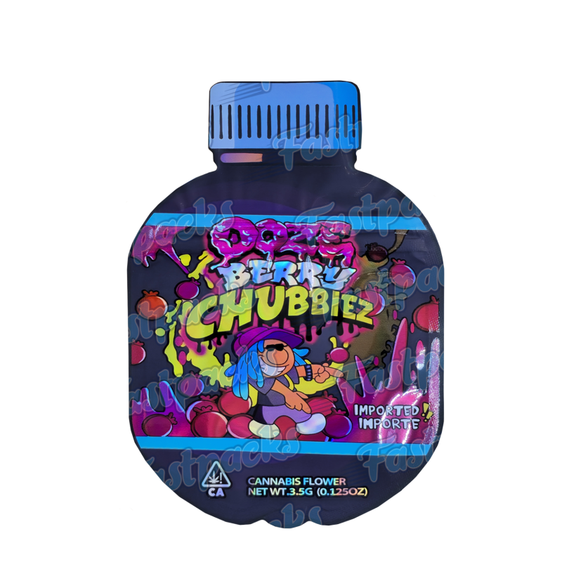 Ooze ~ Berry Chubbiez ~ 3.5G Die-Cut Holographic Empty Mylar Bag Ooze ~ Berry Chubbiez ~ 3.5G Die-Cut Holographic Empty Mylar Bag