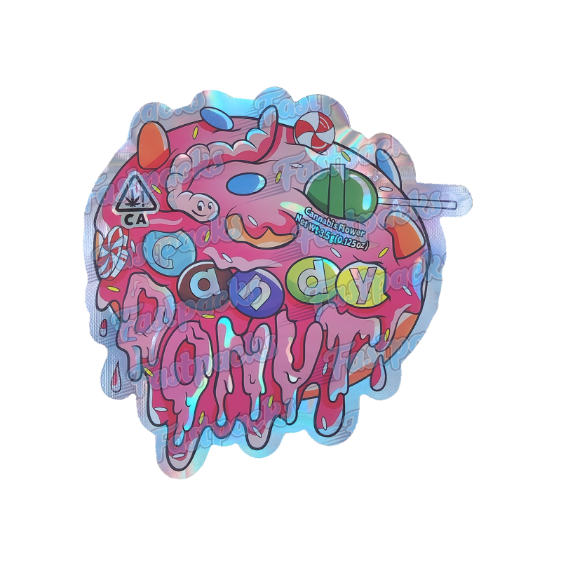 The Candy Shop ~ Candy Donut ~ 3.5G Die Cut Empty Mylar Bag The Candy Shop ~ Candy Donut ~ 3.5G Die Cut Empty Mylar Bag