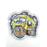 One Up Mushrooms ~ Shroom N Ride ~ Yellow 2.5G Holographic Die-Cut Empty Mylar Bag (2022) One Up Mushrooms ~ Shroom N Ride ~ Yellow 2.5G Holographic Die-Cut Empty Mylar Bag (2022)