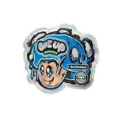 One Up Mushrooms ~ Blue Schnozberry ~ Blue 2.5G Holographic Die-Cut Empty Mylar Bag (2022)