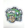 One Up Mushrooms ~ Magic Apples ~ Green 2.5G Holographic Die-Cut Empty Mylar Bag (2022) One Up Mushrooms ~ Magic Apples ~ Green 2.5G Holographic Die-Cut Empty Mylar Bag (2022)