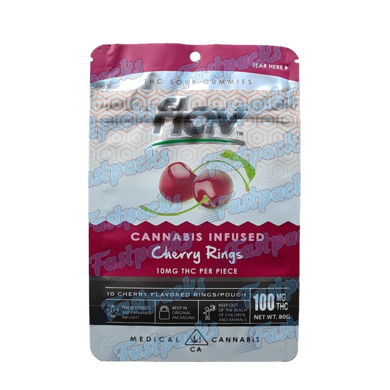 Flav ~ Infused Cherry Rings ~ 100MG Empty Mylar Bag Flav ~ Infused Cherry Rings ~ 100MG Empty Mylar Bag