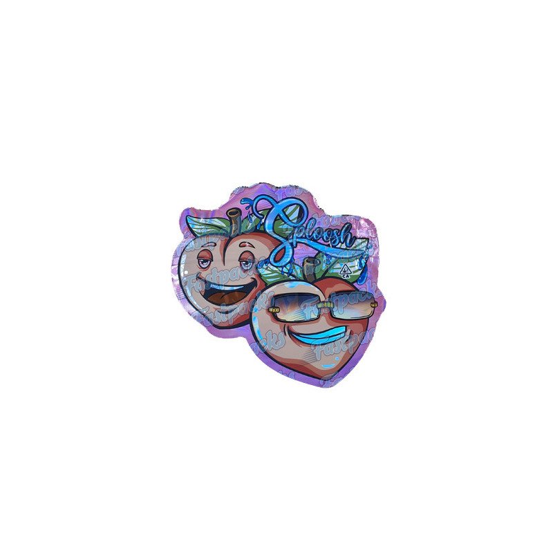Sherbmoney ~ Sploosh ~ 3.5G Holographic Die-Cut Empty Mylar Bag Sherbmoney ~ Sploosh ~ 3.5G Holographic Die-Cut Empty Mylar Bag