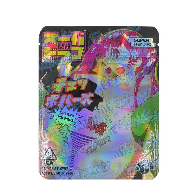 Super Dope ~ Super Hentai Cherry Popperz Edition 1 ~ Smooth Touch 3.5G Holographic Empty Mylar Bag (2022) Super Dope ~ Super Hentai Cherry Popperz Edition 1 ~ Smooth Touch 3.5G Holographic Empty Mylar Bag (2022)