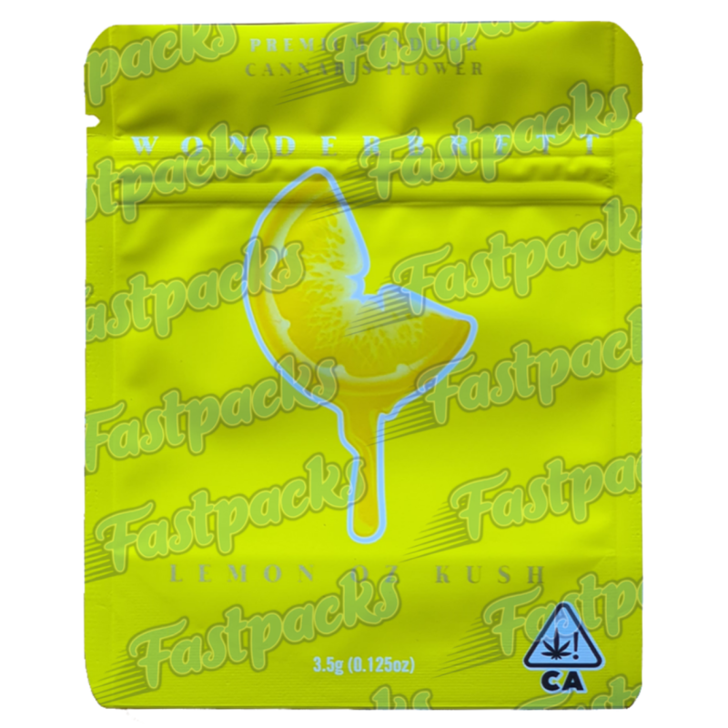 Wonderbrett ~ Lemon Oz Kush ~ 3.5G Empty Mylar Bag Wonderbrett ~ Lemon Oz Kush ~ 3.5G Empty Mylar Bag