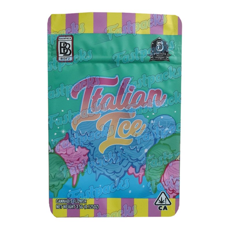 Backpack Boyz ~ Italian Ice ~ 3.5G Empty Mylar Bag Backpack Boyz ~ Italian Ice ~ 3.5G Empty Mylar Bag