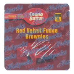Canna Butter ~ Red Velvet Fudge Bites ~ 600MG Empty Mylar Bag