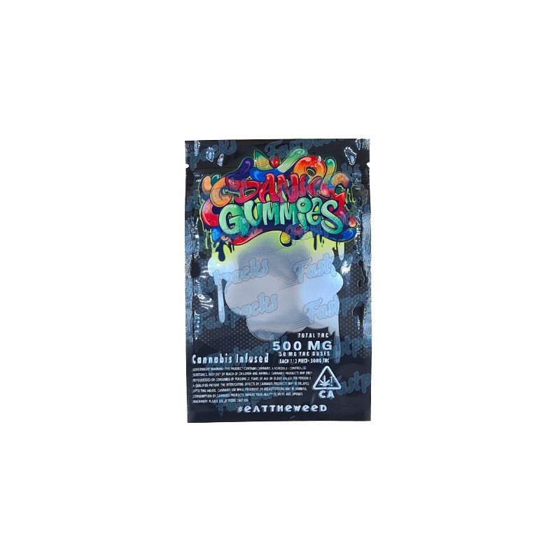 Dank Gummies ~ Black ~ 500MG Empty Mylar Bag Dank Gummies ~ Black ~ 500MG Empty Mylar Bag