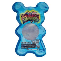 Dank Gummies ~ Blue ~ 500MG Die Cut Empty Mylar Bag (2022)