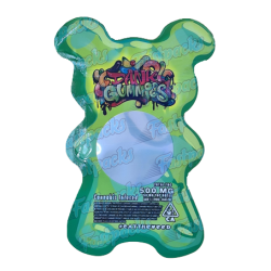Dank Gummies ~ Green ~ 500MG Die Cut Empty Mylar Bag (2022)