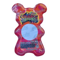 Dank Gummies ~ Red ~ 500MG Die Cut Empty Mylar Bag (2022)