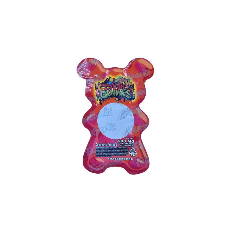 Dank Gummies ~ Red ~ 500MG Die Cut Empty Mylar Bag (2022) Dank Gummies ~ Red ~ 500MG Die Cut Empty Mylar Bag (2022)
