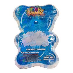 Dank Gummies ~ Blue ~ 500MG Die Cut Empty Mylar Bag (2023)