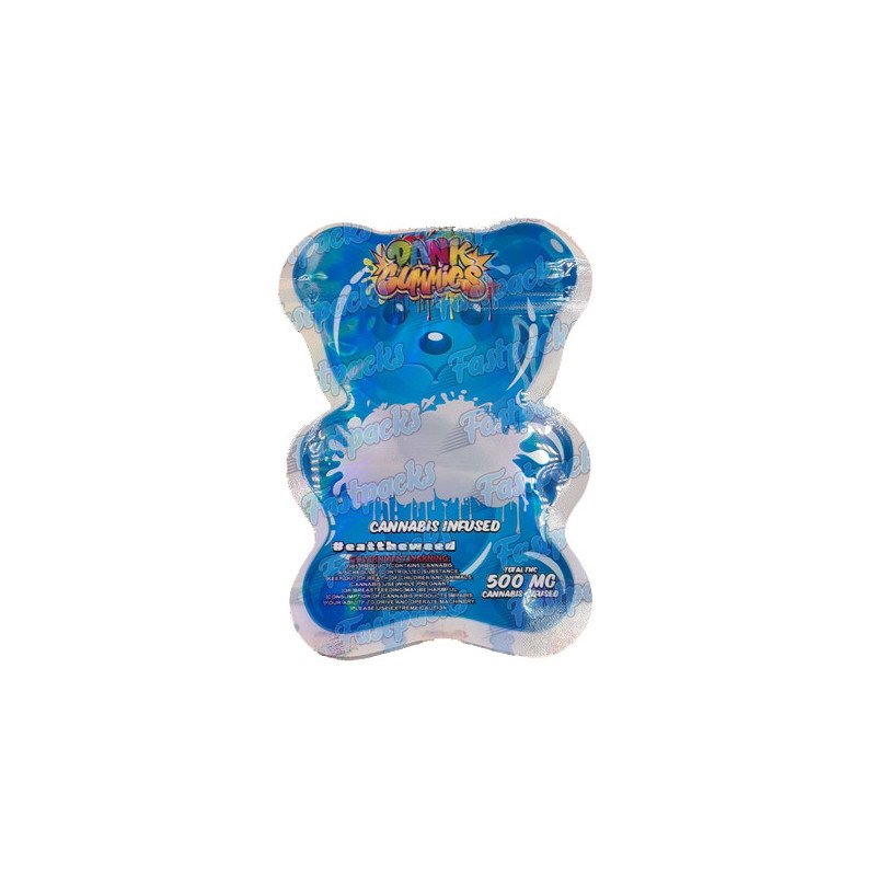 Dank Gummies ~ Blue ~ 500MG Die Cut Empty Mylar Bag (2023) Dank Gummies ~ Blue ~ 500MG Die Cut Empty Mylar Bag (2023)