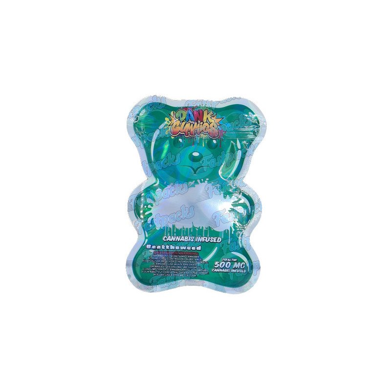 Dank Gummies ~ Green ~ 500MG Die Cut Empty Mylar Bag (2023) Dank Gummies ~ Green ~ 500MG Die Cut Empty Mylar Bag (2023)