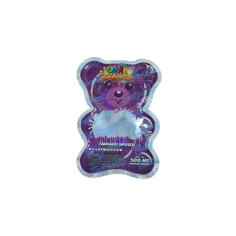 Dank Gummies ~ Purple ~ 500MG Die Cut Empty Mylar Bag (2023) Dank Gummies ~ Purple ~ 500MG Die Cut Empty Mylar Bag (2023)