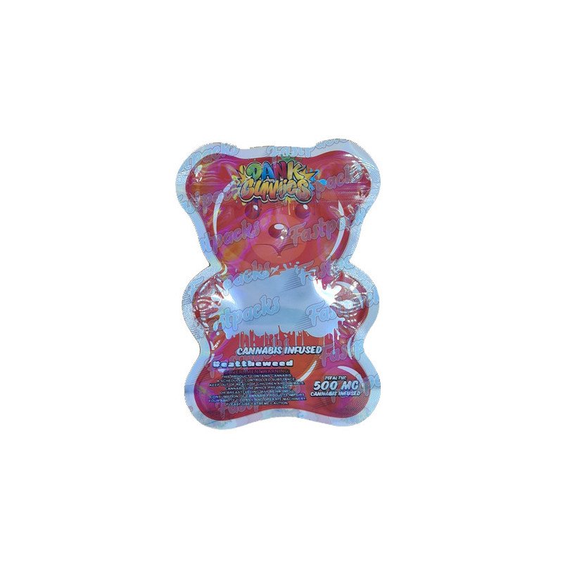 Dank Gummies ~ Red ~ 500MG Die Cut Empty Mylar Bag (2023) Dank Gummies ~ Red ~ 500MG Die Cut Empty Mylar Bag (2023)