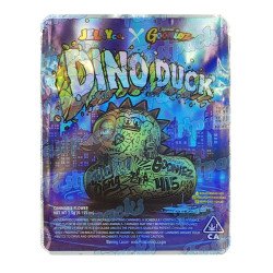 Jelly Co. X Official Gooniez ~ Dino Duck ~ Pre Applied Sticker ~ 3.5G Empty Mylar Bag (2024)